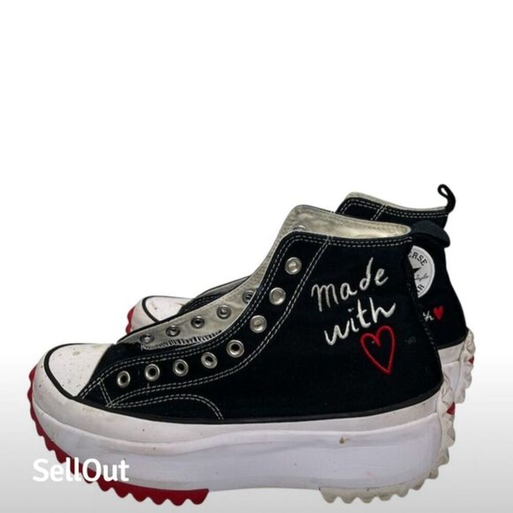 Converse Women's 11.5 Chuck Taylor Run Star Hike "Made With Love" Blue Sneakers